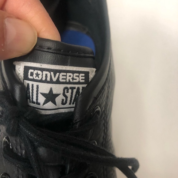 CONVERSE Black Street Textured Leather Low Top Sneaker like new Sz 13 pebbled - Picture 5 of 9